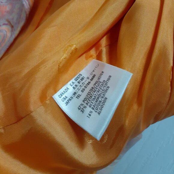 Cute! Orange & Pink Paisley ESCADA Blazer Size 40 - Perfect Condition! Deal! - Picture 4 of 6